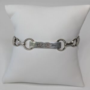 Sterling Sweetheart Name Plate Vintage Bracelet 6.5"